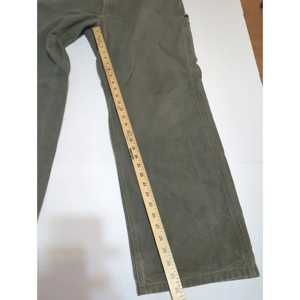 Carhartt Dungaree Carpenter Canvas Pants Men 38x34 Washed Duck Work B11 MOS